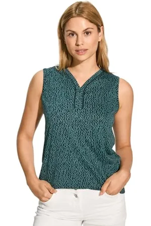 CECIL Top mit Paspelband und Print