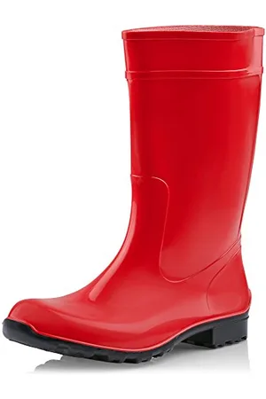 Ladeheid Damen Gummistiefel 100% Wasserdticht Regenstiefel Damen LA-967 (Rot/Schwarz, 40 EU)