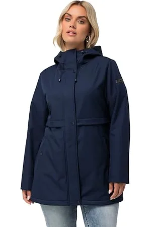 Ulla Popken Damen, große Größen, Hyprar: Softshelljacke mit Overlapping, wasserabweisend