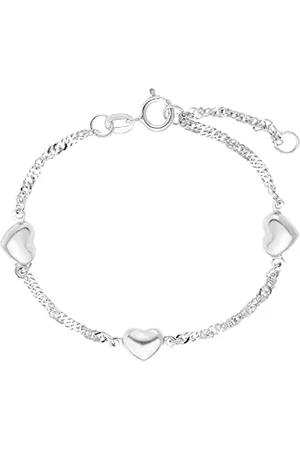 Amor Armband 925 Sterling Silber Mädchen Kinder Armschmuck, 12+2 cm, Silber, Herz, Kommt in Schmuck Geschenk Box, 9211364