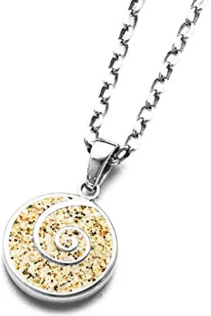 DUR Schmuck Damen Anhänger Strandsand Spirale 925/- rhod. (P2930)
