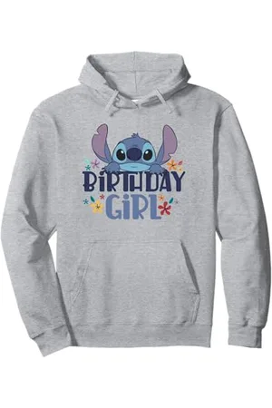 Disney Lilo & Stitch Birthday Girl Retro Floral Logo Pullover Hoodie