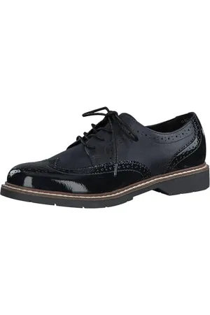 QS by s.Oliver Damen Schnürschuhe Oxford Elegant, Blau (Navy Comb.), 36