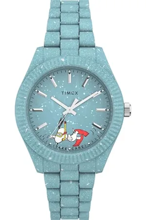 Timex Peanuts Damen-Armbanduhr, 37 mm, blaues Armband, blaues Zifferblatt, blaues Gehäuse TW2V53200