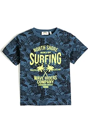 Koton Boys T-Shirt Short Sleeve Crew Neck Floral Printed Cotton