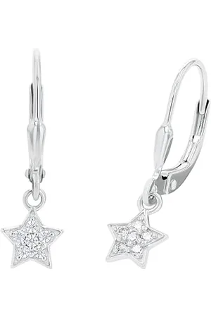 Amor Ohrhänger 925 Sterling Mädchen Kinder Ohrschmuck, mit Zirkonia synth., 2,3 cm, , Stern, Kommt in Schmuck Geschenk Box