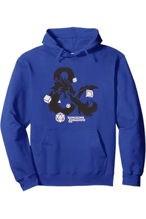 Dungeons & Dragons Ampersand White Rolling Dice Pullover Hoodie
