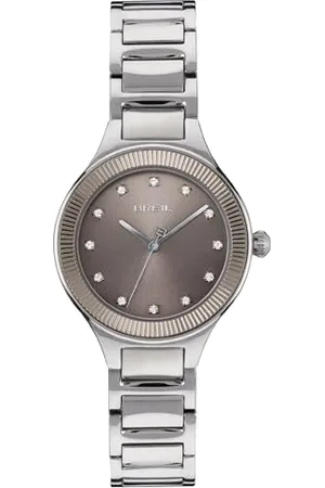 Breil Uhr Damen Sheer Ziffernblatt BLAU Bewegung NUR Zeit Quartz e Bracelet Stahl Silber TW1995