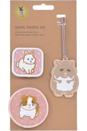 LÄSSIG Anhänger und Patches Set (3 Stk.) mit Druckknopf/School Patches Set Cuddly Pet