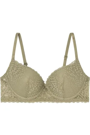 Women secret Damen Sujetador Helankas 1 WUNDERSCHÖNER Push-up-BH aus hellkhakifarbener Spitze, , 85D