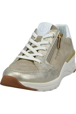 Bugatti Damen Sandaletten, Frauen Sandalen,Sommersandalen,bequem,flach,Sommerschuhe,Freizeitschuhe,offene Schuhe,Sand/Metallics (5390),41 EU/EU UK