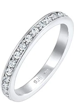 Elli Ring Damen Band Memoire mit Kristallen in 925 Sterling Silber