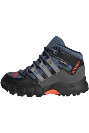 adidas Unisex Baby Terrex Mid Gore-TEX Hiking Shoes Wanderschuhe, Wonder Steel/Grey/Impact Orange, 18 EU