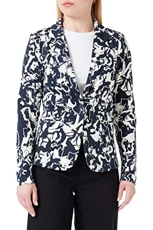 Ichi IHKATE PRINT BL14 Damen Blazer Kurzblazer Jacke gemusterter Ein-Knopf-Blazer mit Stretch und Reverskragen, Größe:S, Farbe: