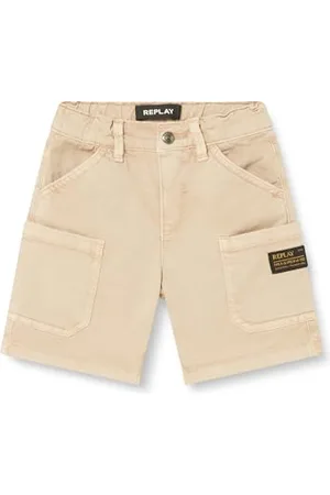 Replay Baby Jungen Cargo-Shorts mit Seitentaschen, (Beige), 12 Monate