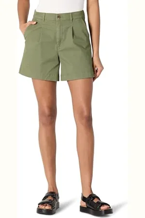 Amazon Damen Relaxed-Fit-Shorts mit hoher Taille und elastischem Rückenteil, , 38-40
