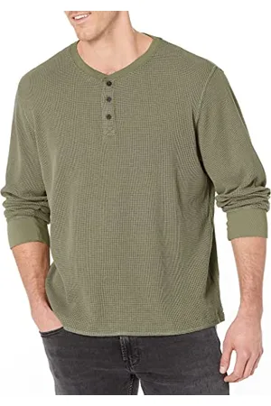 Wrangler Herren Long Sleeve Waffle Henley-Hemd, , Klein