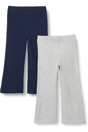 Amazon Mädchen Schmal geschnittene Strickleggings mit ausgestelltem Bein, 2er-Pack, , 6-7 Jahre