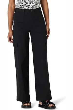 Amazon Damen Hochgeschnittene Cargo-Hose in Khaki mit Normaler Passform und Voller Länge, , 42