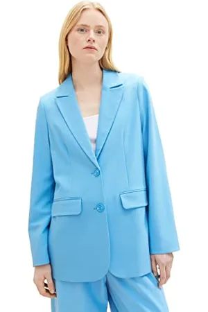 TOM TAILOR Damen 1035875 Blazer, 18395-Rainy Sky Blue, M