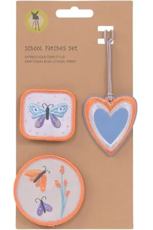 LÄSSIG Anhänger und Patches Set (3 Stk.) mit Druckknopf/School Patches Set