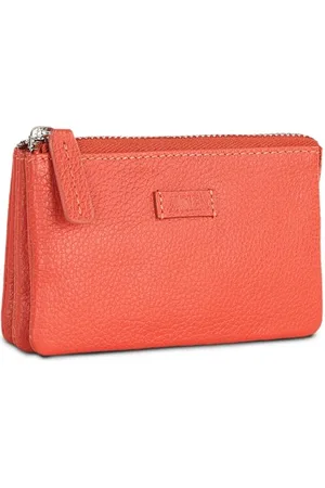 Jaslen Geldbörse Damen Leder - Strapazierfähige Portmonee Damen Leder - Geldbeutel Damen. Damen-Geldbörsen. Portemonnaie Damen Leder mit Mehreren fächern, Rot