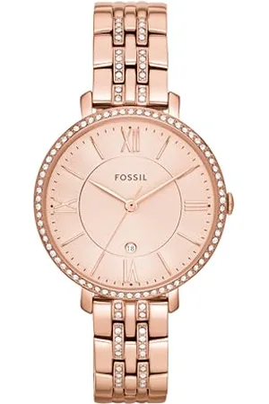 Fossil Damenuhr Jacqueline, Quarzwerk, 36mm Rose Gold Edelstahlgehäuse mit Edelstahlarmband, ES3546