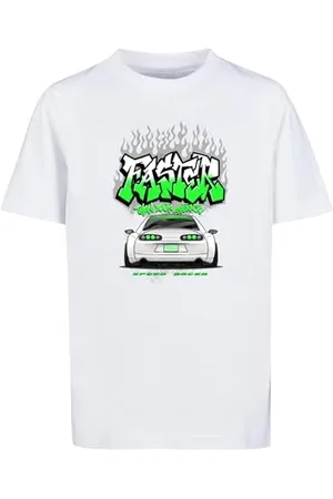 Mister Tee Unisex Kids MTK257-Kids Faster Than Your Average Tee T-Shirt, White, 110/116