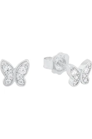QS by s.Oliver Mädchen Ohrstecker Schmetterling, 925er Sterling rhodiniert