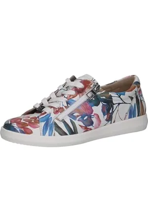 Caprice Damen Sneaker flach aus Leder Low Top, Mehrfarbig , 38 EU