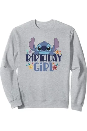 Disney Lilo & Stitch Birthday Girl Retro Floral Logo Sweatshirt