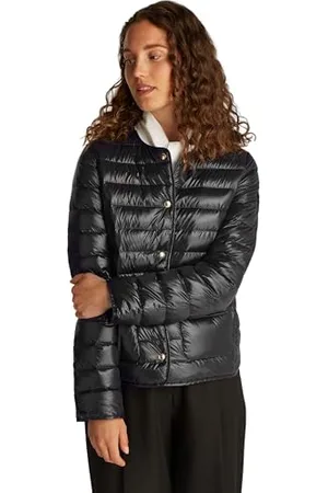 Tommy Hilfiger Damen Steppjacke Modern Short mit Knopfleiste, Schwarz (Black), M