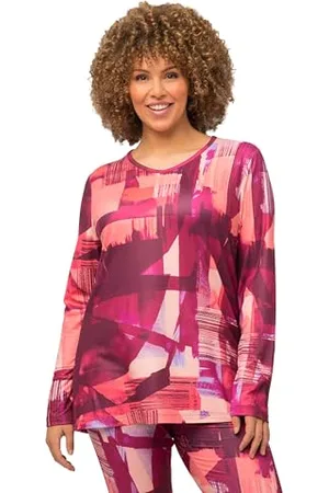 Ulla Popken Damen Ski-Funktionsshirt Abstrakt, Loop T-Shirt, , 54-56