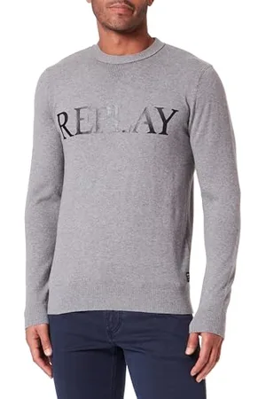 Replay Herren Pullover aus Baumwoll/Kaschmirmix, (Grau), XL