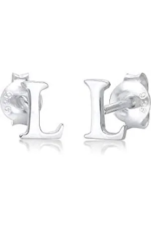 Elli Ohrringe Damen Stecker Buchstabe Initialen Minimal aus 925 Sterling Silber