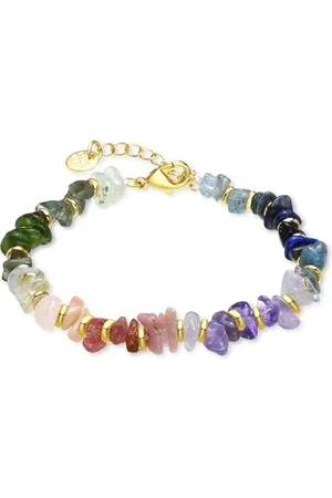 Luxenter Armband aus Fluorit, 18 Karat Gelbgold - Diri, Einheitsgröße, Messing, Flourite