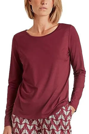 Calida Favourites Langarmshirt Damen, Rundhalsausschnitt, temperaturausgleichend und atmungaktiv, superleichte und extrafeine Qualität