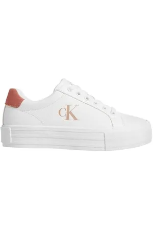 Calvin Klein Damen Vulcanized Sneaker Bold Low Top, Mehrfarbig (Bright White/Tuscany), 40