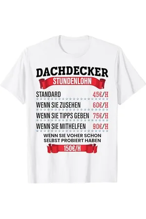 witzige und lustige Sprüche Dachdecker Stundenlohn Spruch Geschenk für Dachdecker und Männer T-Shirt