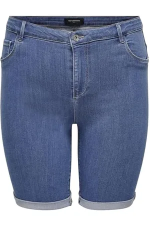 ONLY CARMAKOMA Plus Size Denim Jeans Shorts Kurze Stretch Bermuda Hose in Übergröße CARTHUNDER