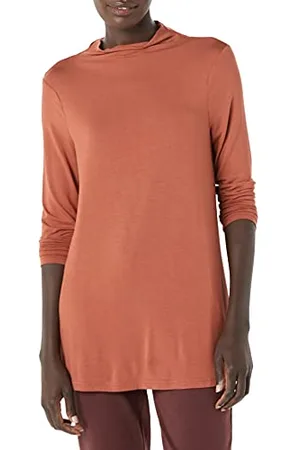 Amazon Damen Langärmelige Jersey-Tunika Stehkragen (Früher Daily Ritual), , XL