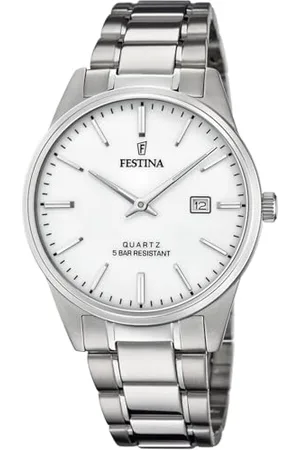 Festina Herren Analog Quarz Uhr mit Edelstahl Armband F20511/2