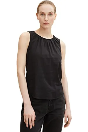 TOM TAILOR Damen Leinen Bluse mit Raffung 1031263, , 46