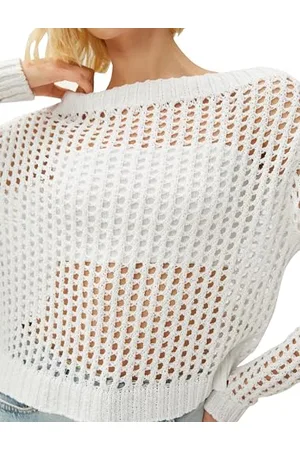 Koton Women Crop Meshed Scoop Neck Sweater