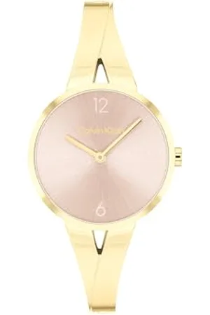 Calvin Klein Analog Quarzuhr für Damen Kollektion Joyful mit Goldfarben mit Armreif aus Edelstahl - 25100027