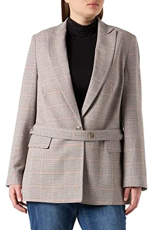 Gerry Weber Damen Karierter Blazer geknöpfte Armschlitze, Langarm kariert 38