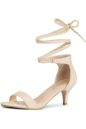 Allegra K Damen-Sandalen mit Kätzchenabsatz zum Schnüren 41