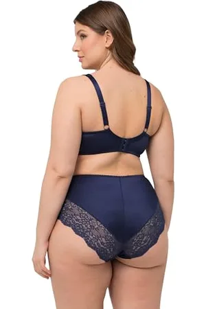 Ulla Popken Damen Wire-Bra, Softcup, Satin and Lace BH, , 105D