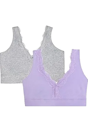 Fruit Of The Loom Damen Full Coverage Wireless Cotton Bralette BH mit voller Abdeckung, Undurchsichtige, , X-Large (2er Pack)