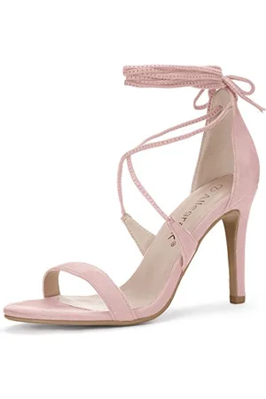Allegra K Frauen Stiletto Absatz Schnürsandalen, hellrosa, 40 EU